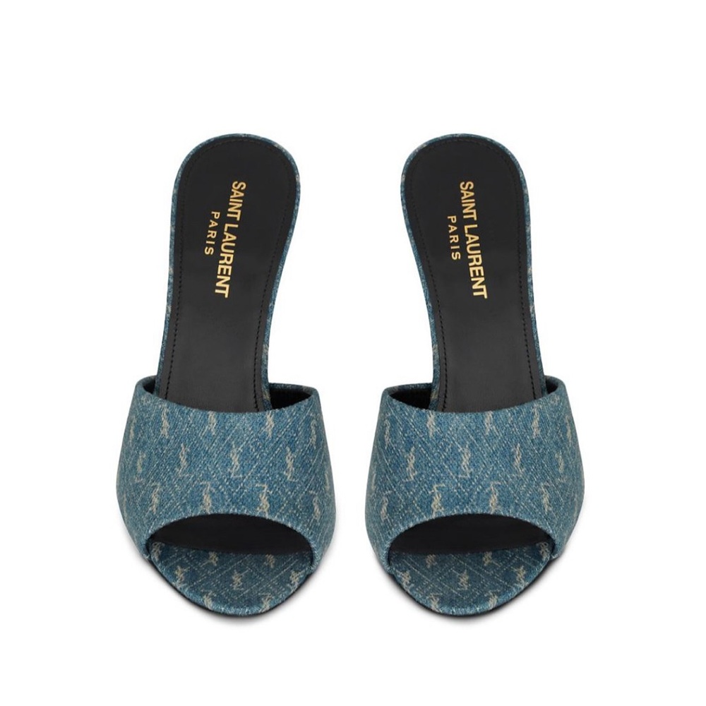 Saint Laurent YSL 
Jean Logo Heel Mules Denim. Worn once.
Dust bag and box. - Picture 4 of 7